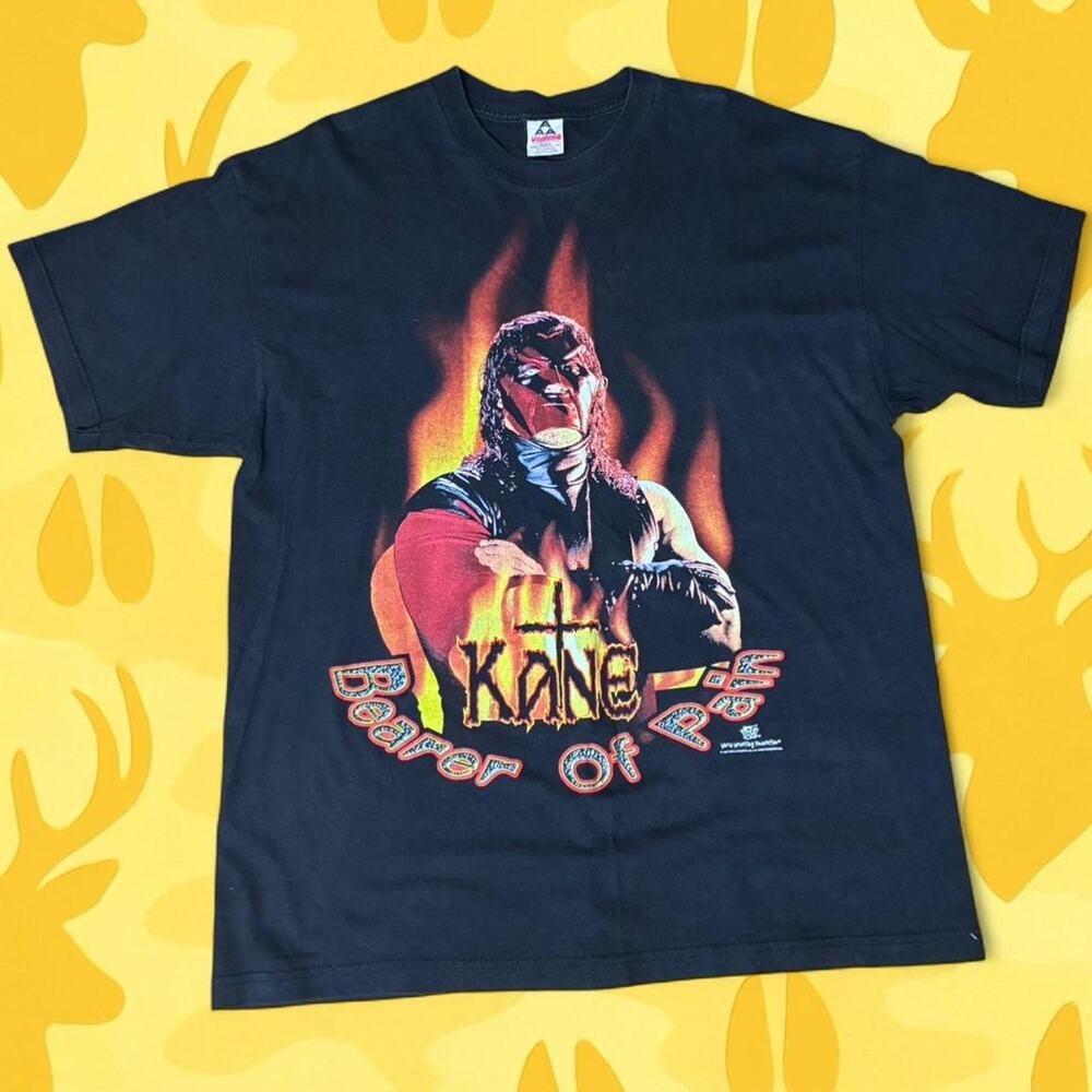 Vintage 1998 WWF Kane Bearer of Pain T-Shirt Alstyle Tag XL